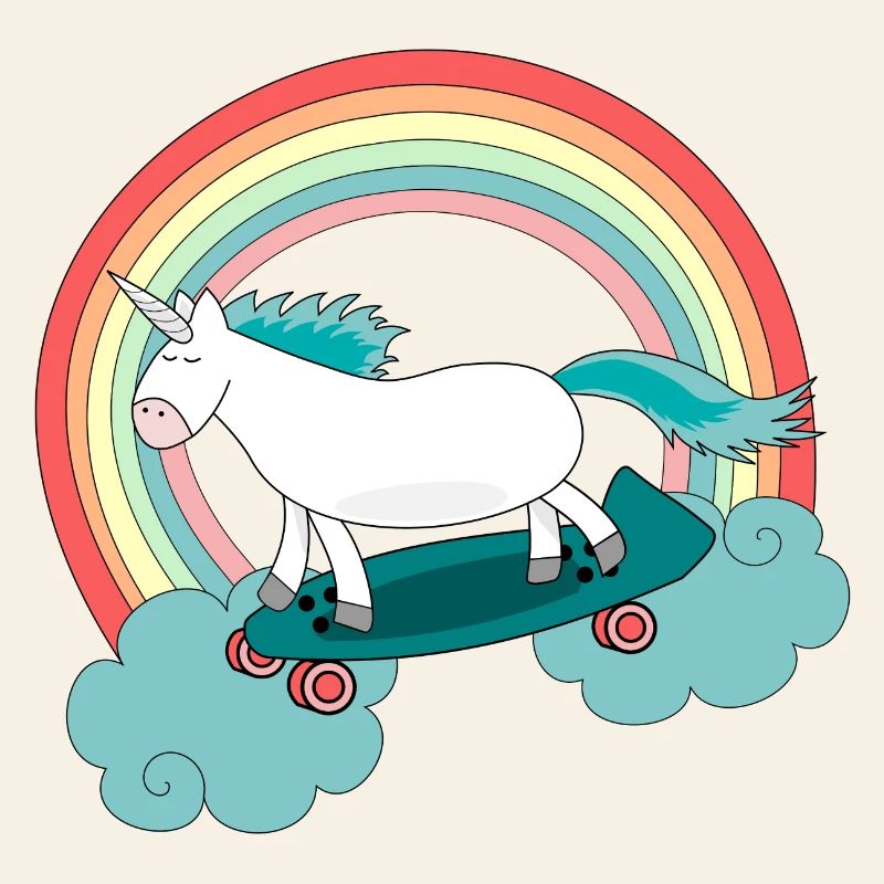 Einhorn Skateboard Longboard Regenbogen