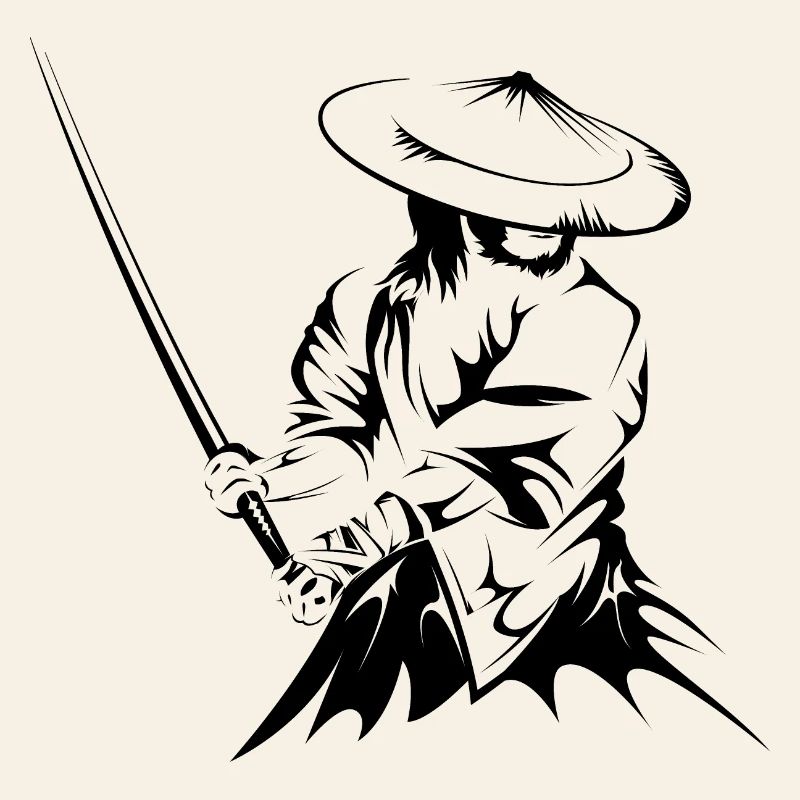 samurai sword fighter present gift art work