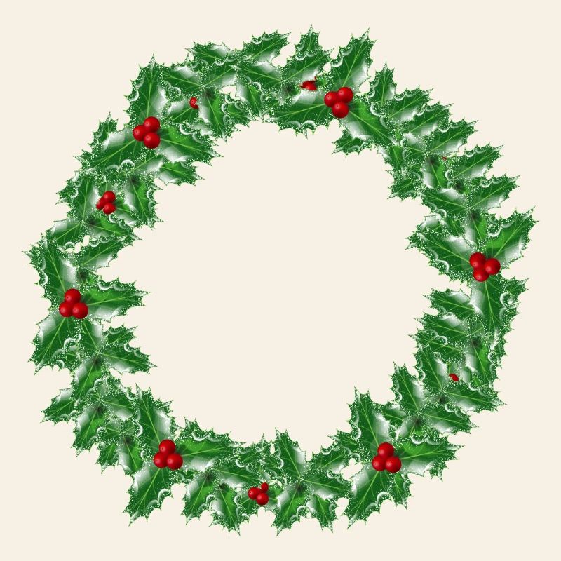 Couronne de Noël faite de branches de houx