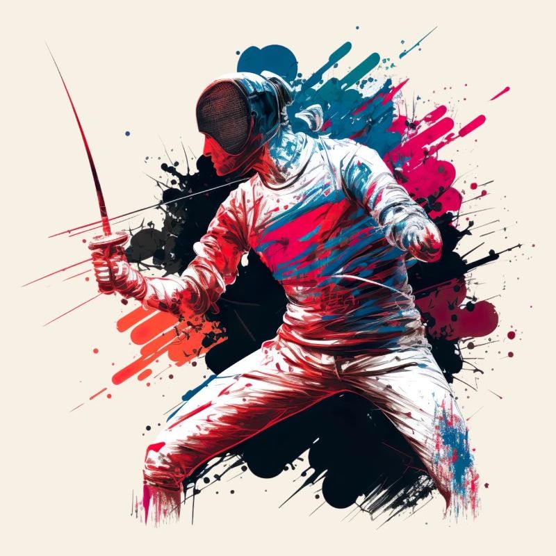 Farbexplosiver Fechter Graffiti