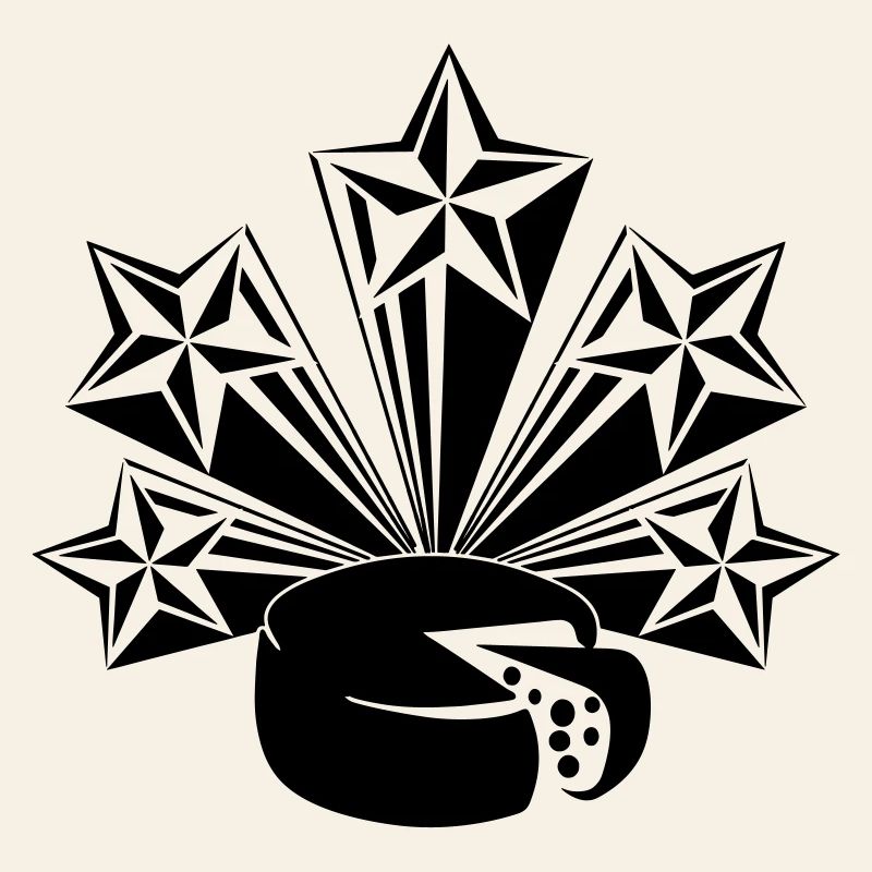Cheese five radiating stars