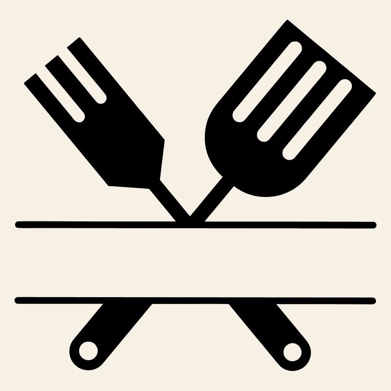 Barbecue emblem cutlery monogram