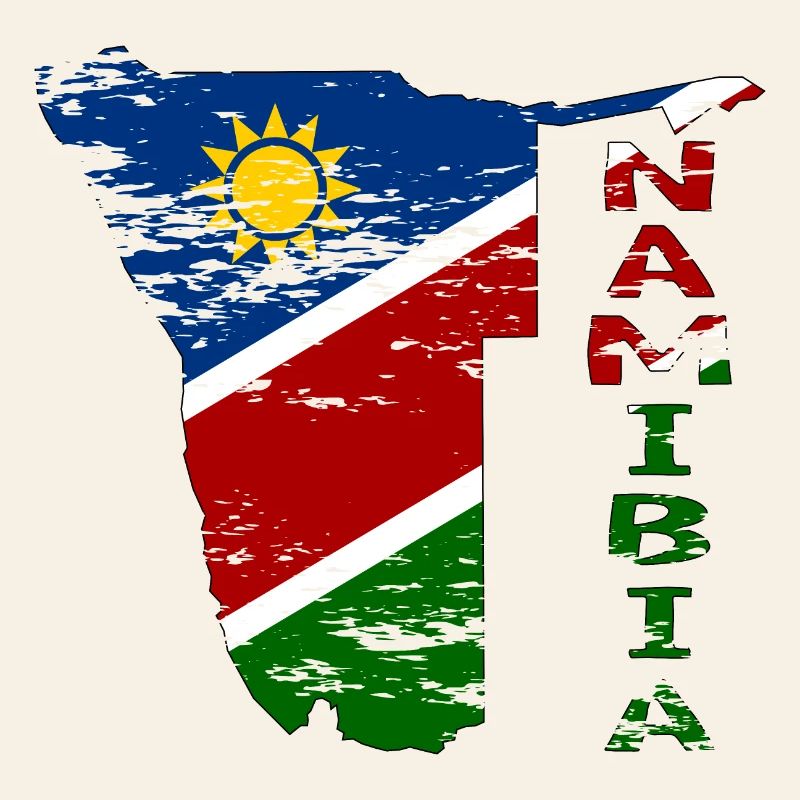 Namibie Carte Drapeau utilisé