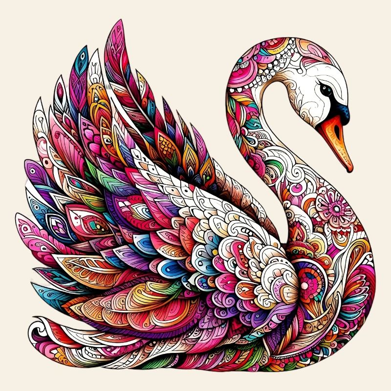 Swan decorated with Mandalas