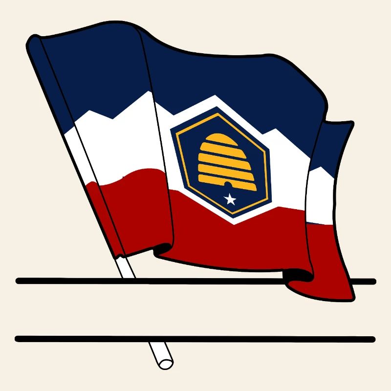 Drapeau Utah bandeau de texte