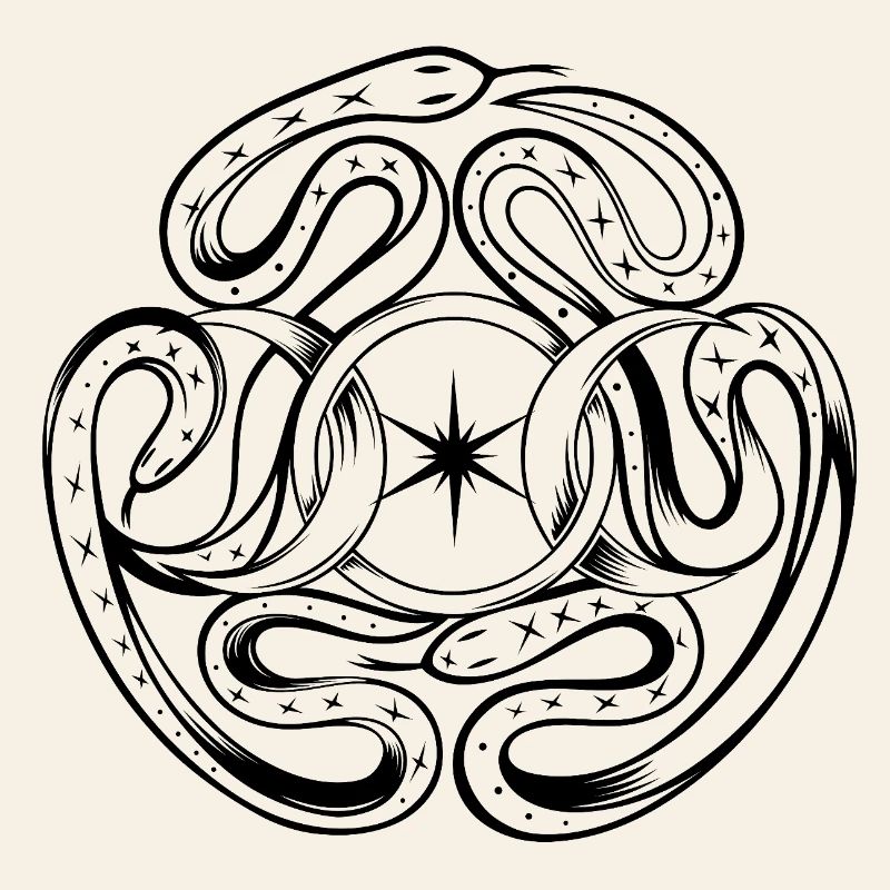 Serpents avec roue d’Hécate