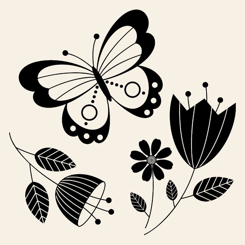 Papillon avec des fleurs