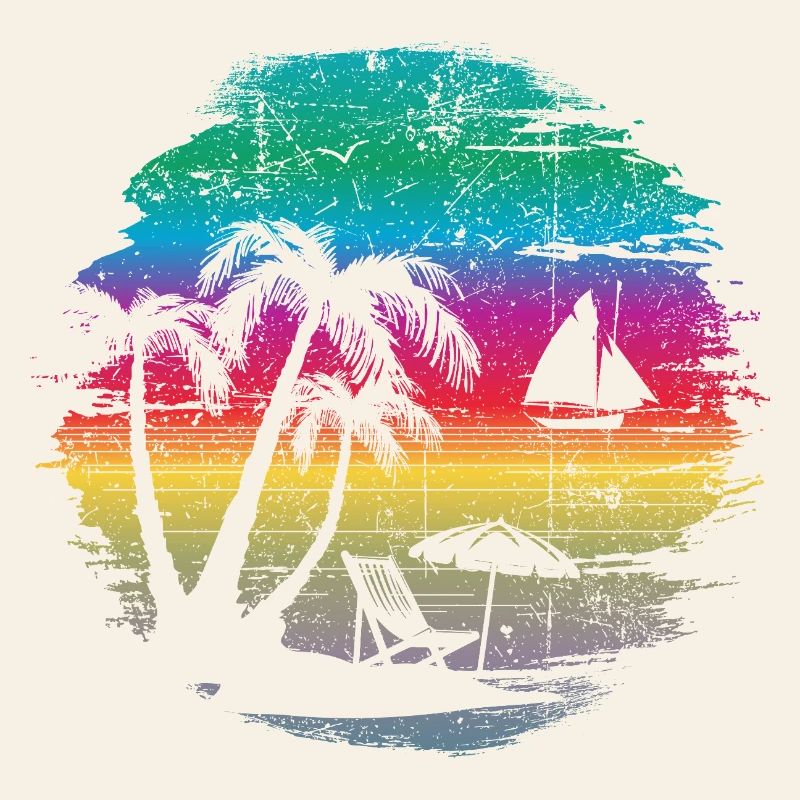 Conception de silhouette de coucher de soleil tropical