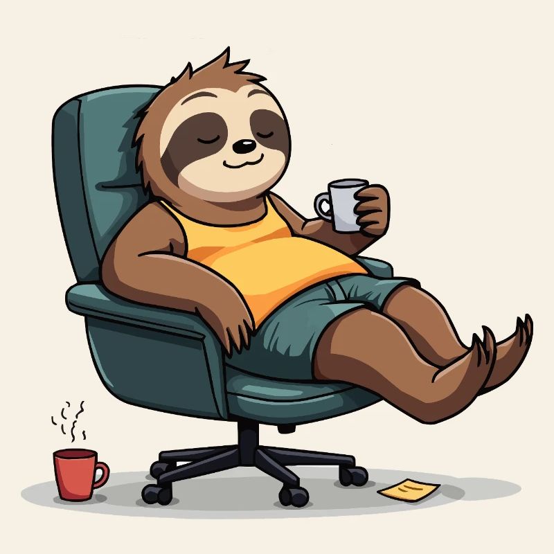 Office? First coffee! – Sloth Style
