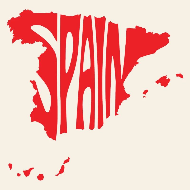 Spain Map Artistic Typography Design