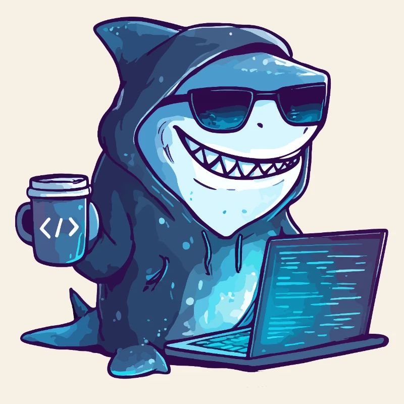 Cyber Shark Hacker Design