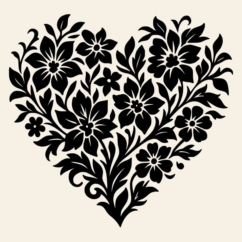 Cœur de fleur abstrait, couleur de vigne florale variable