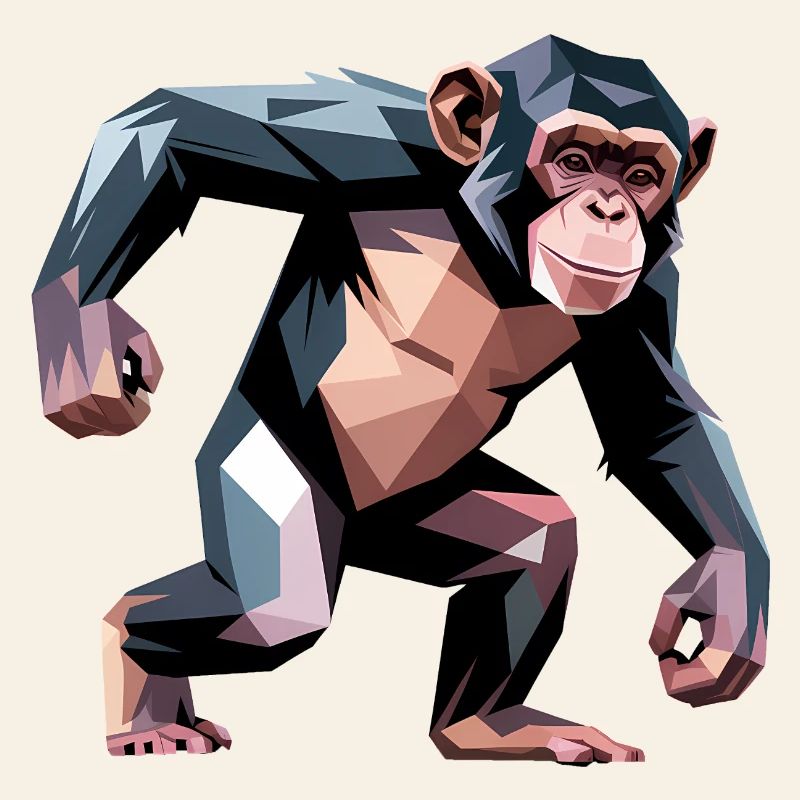 Monkey - Cool Low Poly Logo