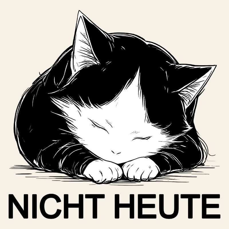 Cuddly black and white cat not today