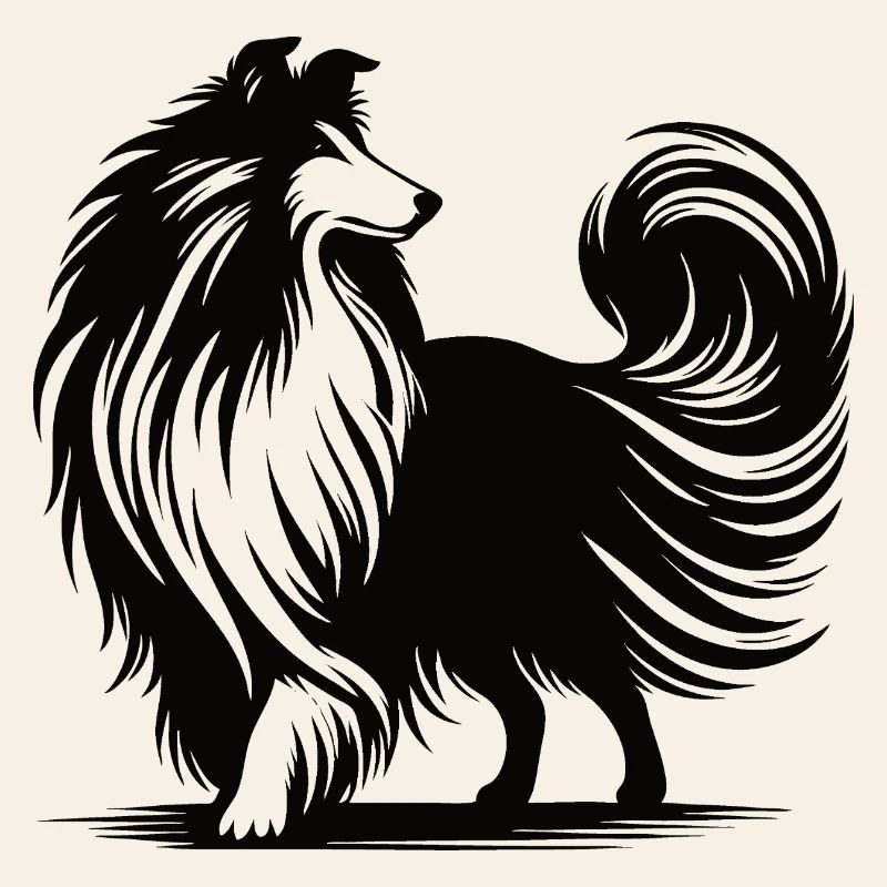 Conception de silhouette de colley cool