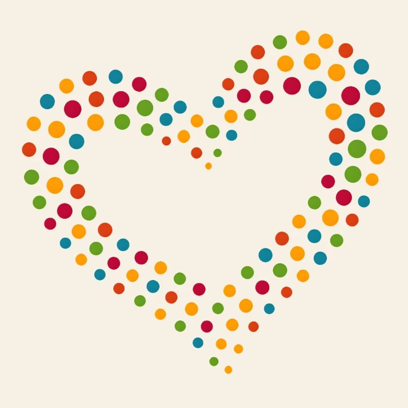 Rainbow Dot Heart