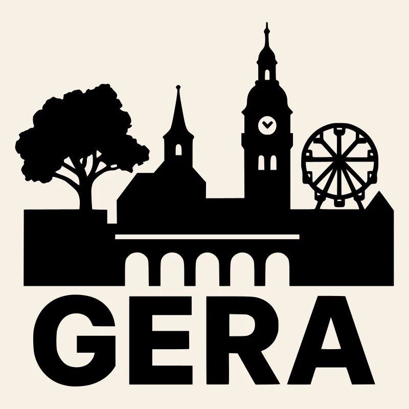 Silhouette de point de repère de la ville de Gera