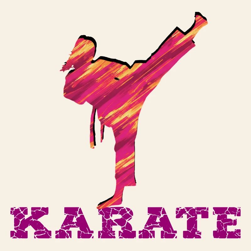 Karate Silhouette Farbexplosion