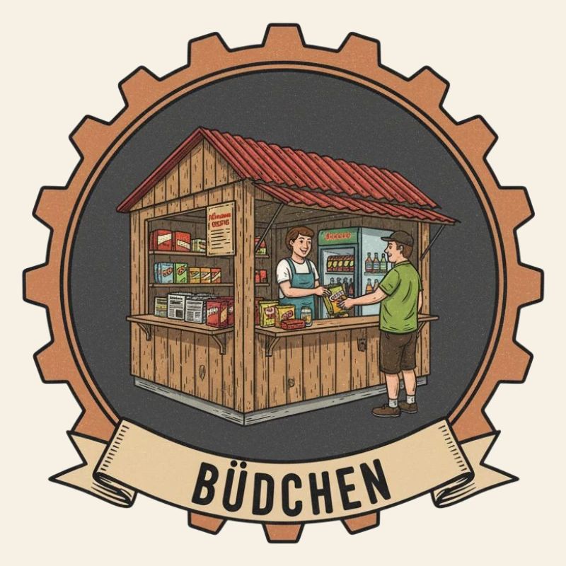 Illustration du stand de vente de Büdchen