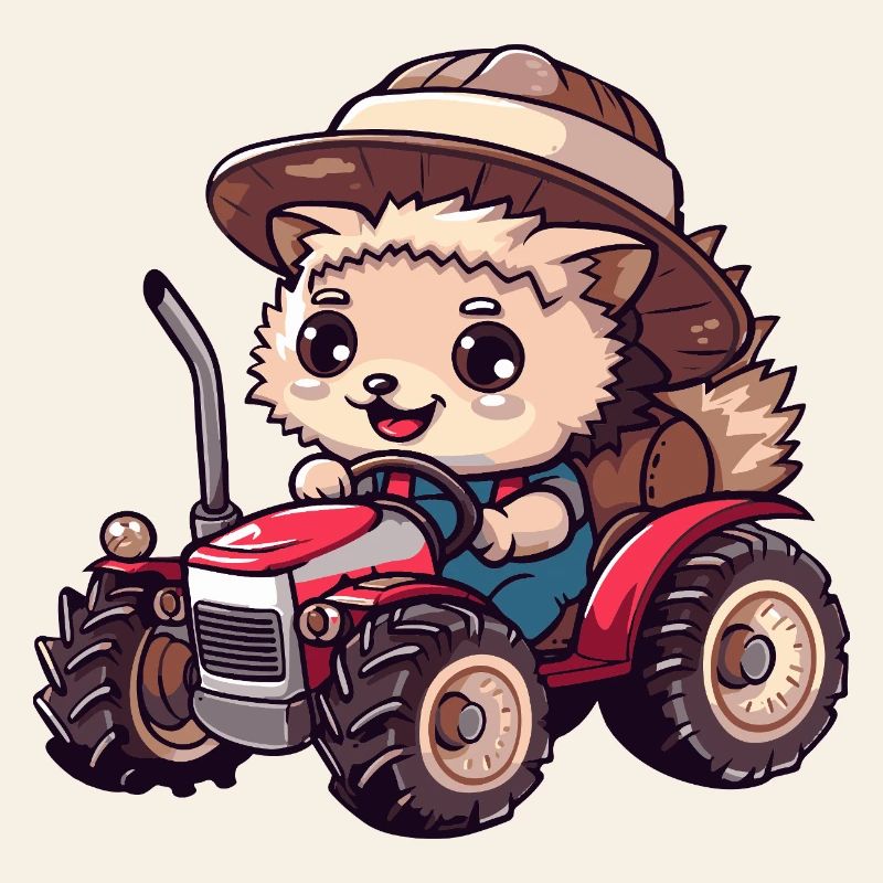 Hedgehog Tractor Farmer