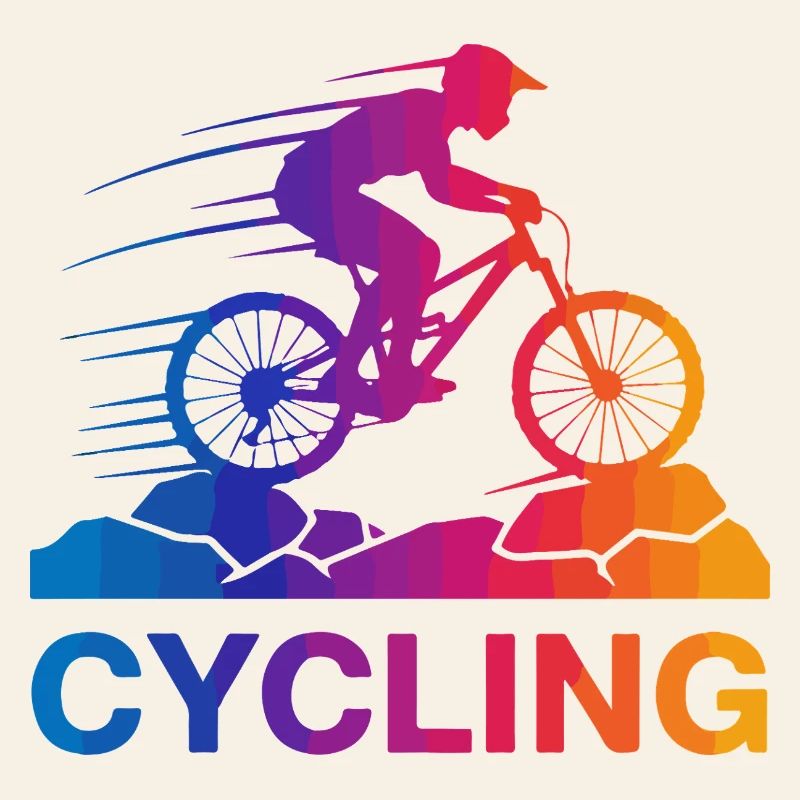 Saut de VTT arc-en-ciel