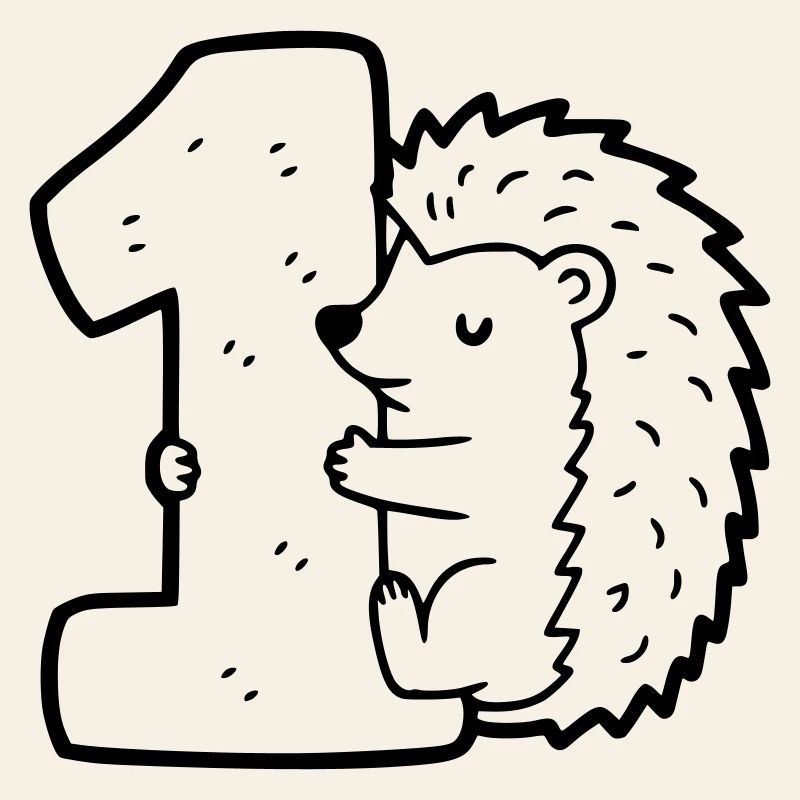Hérisson mignon avec illustration de dessin animé numéro 1