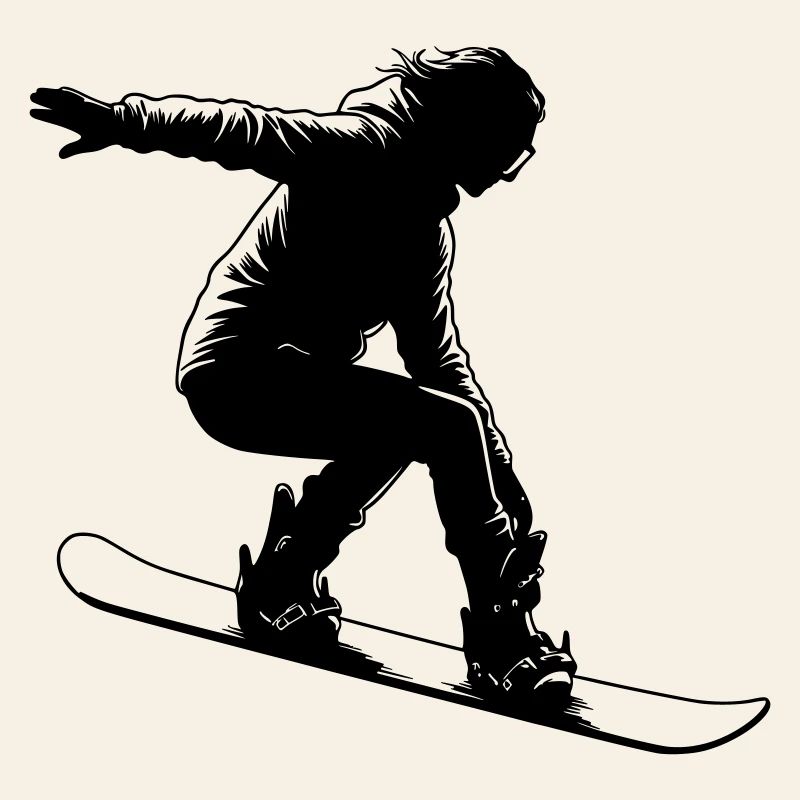 Female snowboarder with elegant pose