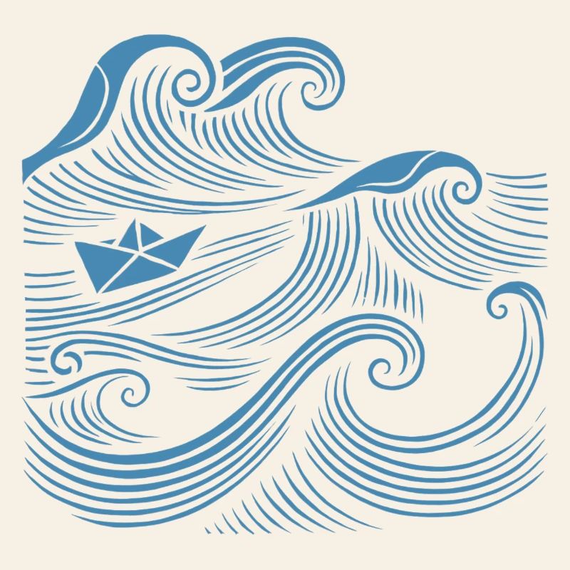 Vagues de navire Navigation en mer