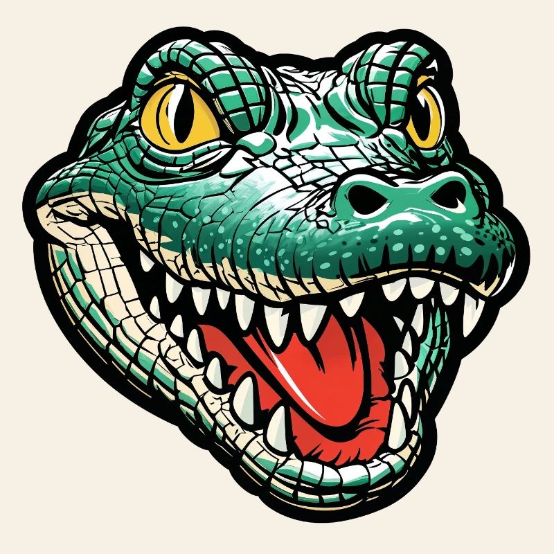 Grinsender Krokodil Kopf