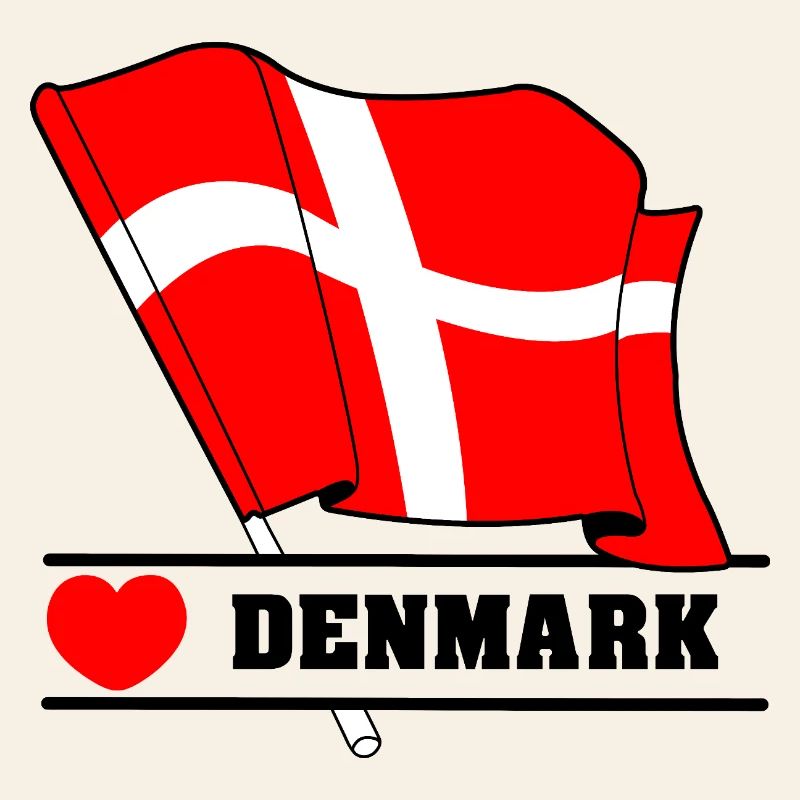 DANEMARK – Drapeau avec cœur