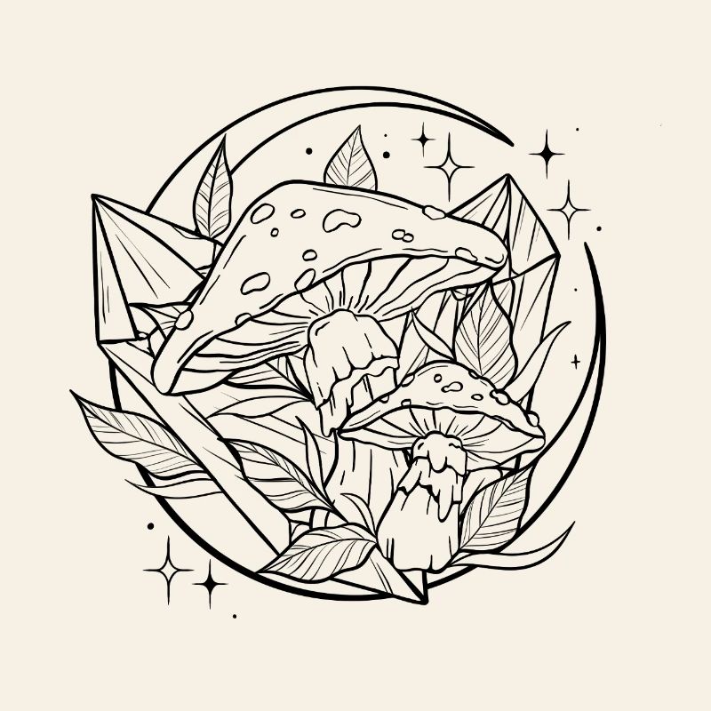 Witchy Toadstool with Magic Crystal