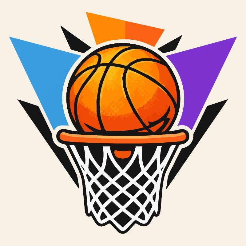 Illustration graphique du dunk avec balle de basket-ball