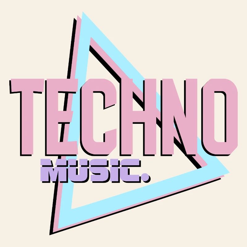 Techno Neon Retro Logo