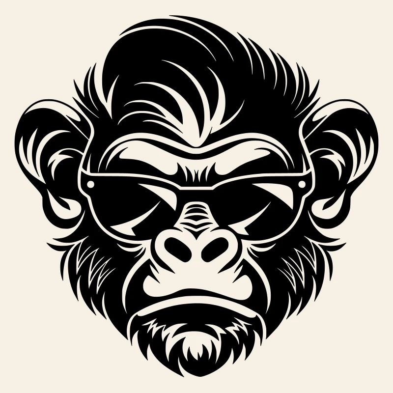 Cool Monkey Head with Sunglasses