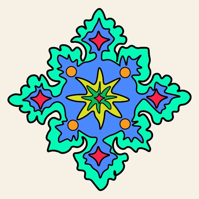 Geometric Mandala Star Pattern
