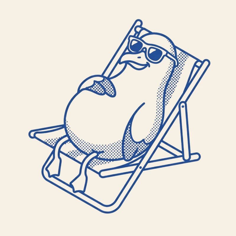 Penguin chills on bench