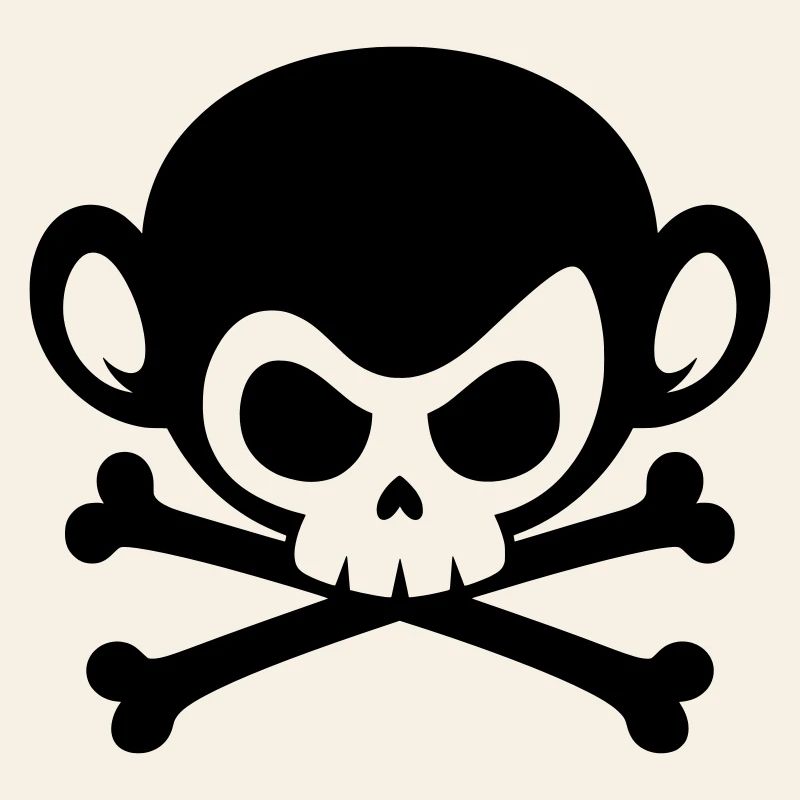 Skull monkey with crossed bones