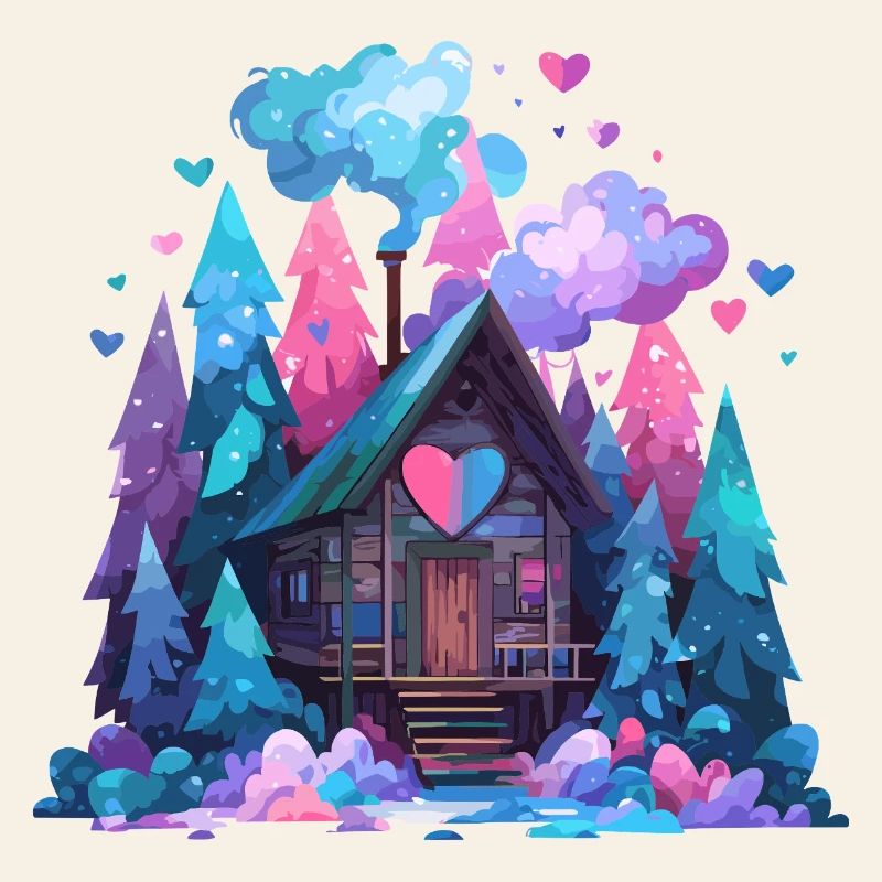 Heart Room Forest Hut Rainbow Forest