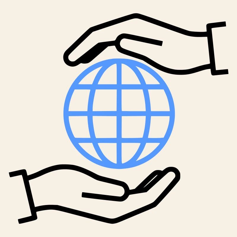 Globe Hands Outline Global
