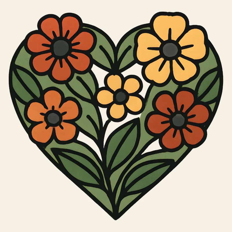 Floral Pattern Heart