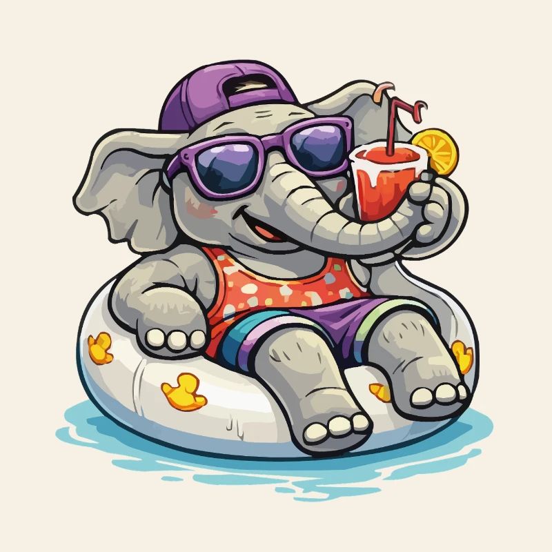 BeachElephant with Drink