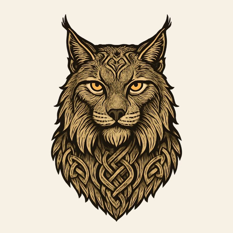 Wolf's head with Celtic ribbon