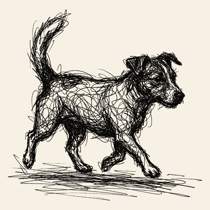 Jack Russell Terrier – Conception de chien de croquis