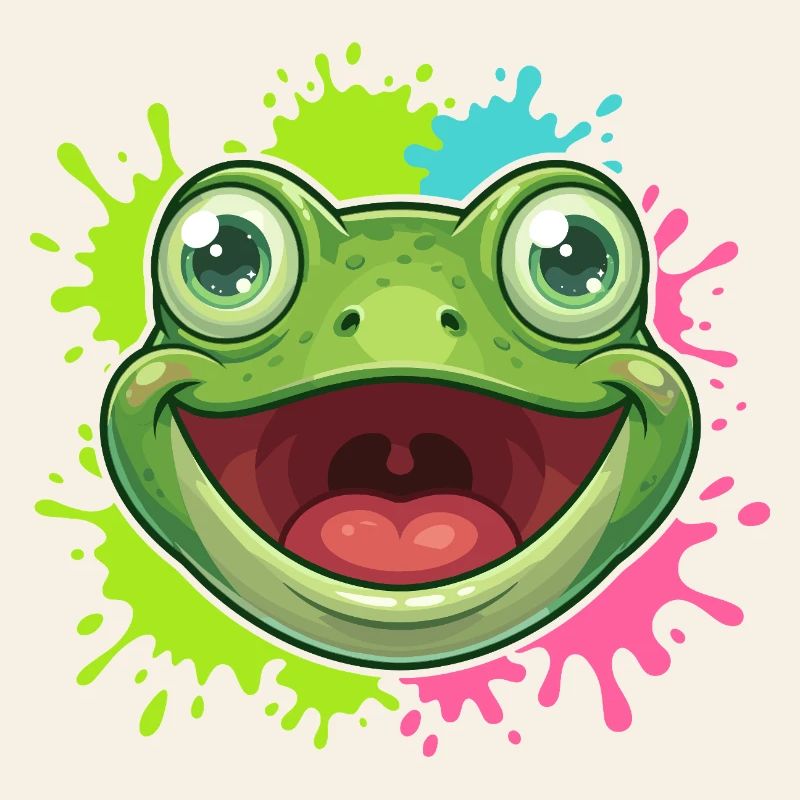 Éclaboussure joyeuse de grenouilles