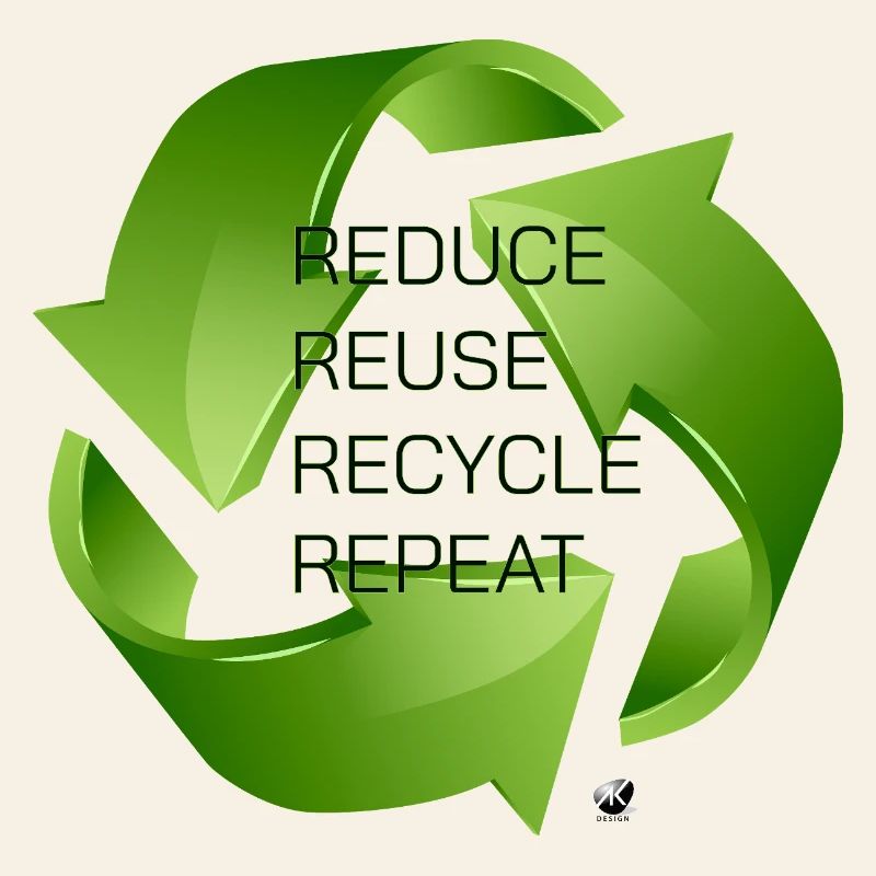 Illustration des trois flèches vertes de recyclage