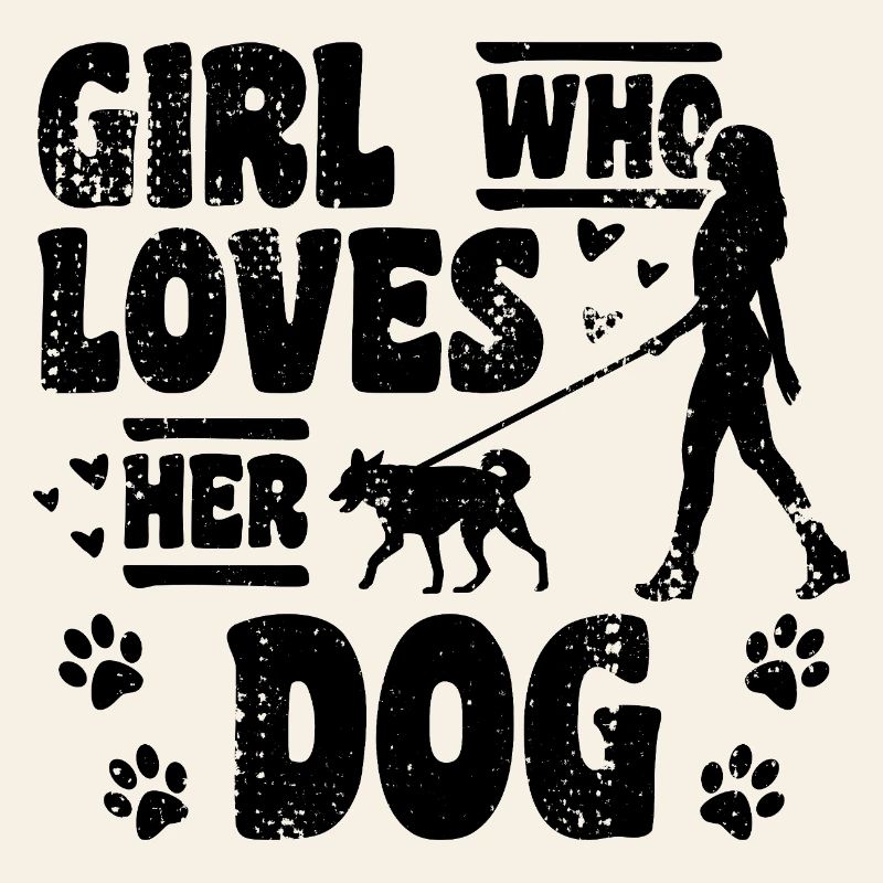 Fille qui aime son chien