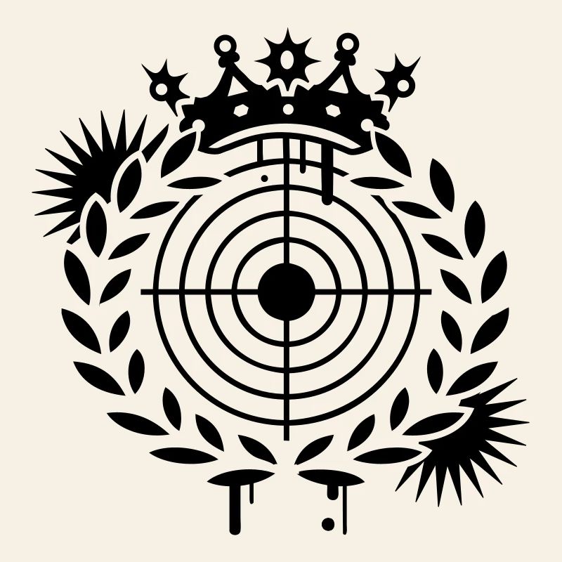 Target with a crown and laurel