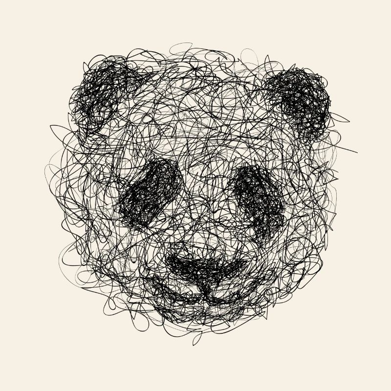 Panda Drawing Scribble - Panda scribble art