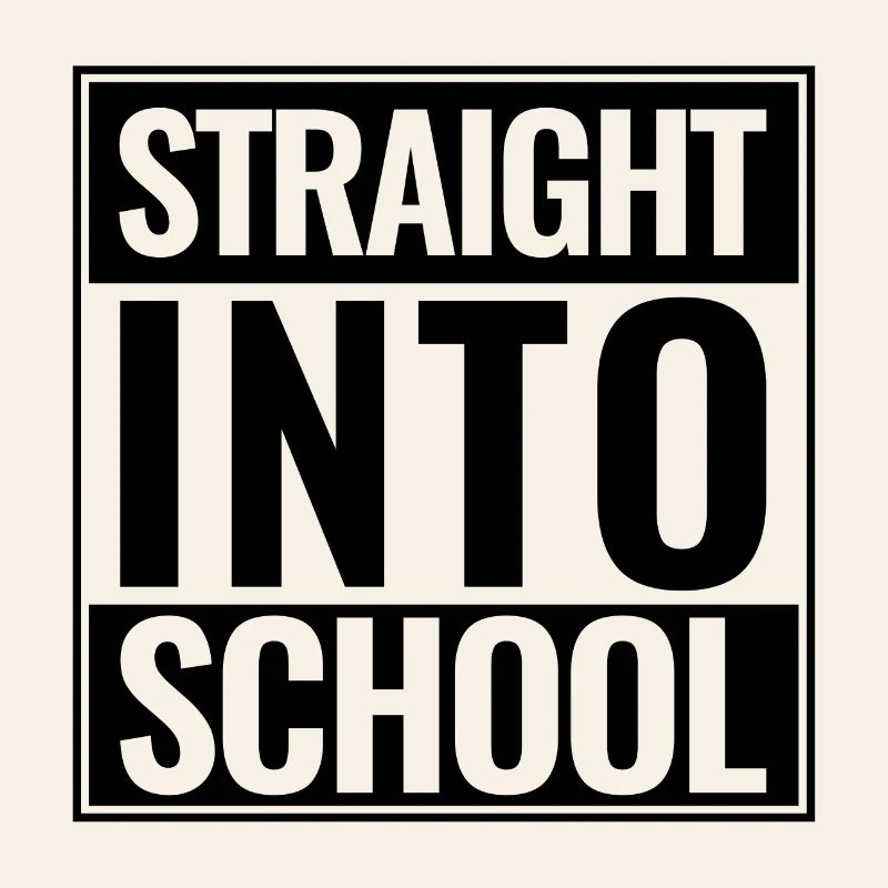 Schulanfang Straight Into School Logo schwarz