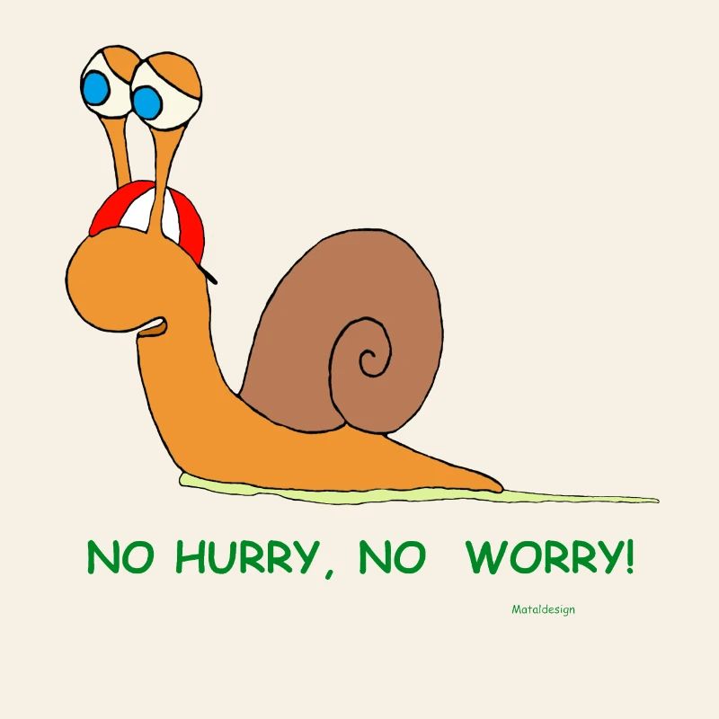 Humorvolle Schnecke mit Spruch - relaxed